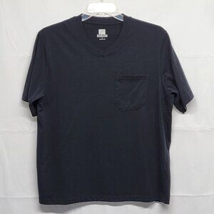 Haband Mens T Shirt Size Large Short Sleeve V Neck Black